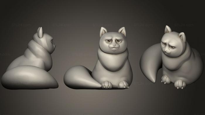 Статуэтки животных (Лепить Cat2, STKJ_1436) 3D модель для ЧПУ станка